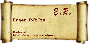 Erger Róza névjegykártya